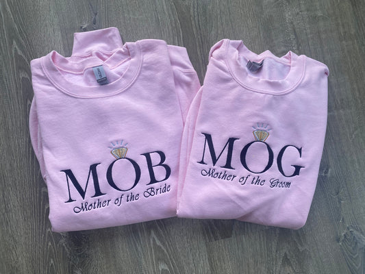 "MOG MOTHER OF THE GROOM" Embroidered Crewneck